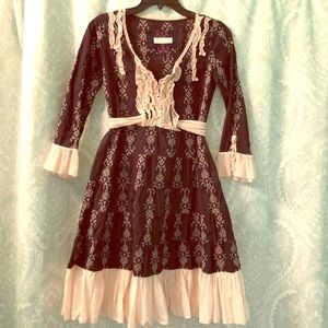 NWOT Navy Embroidered Odd Molly Dress